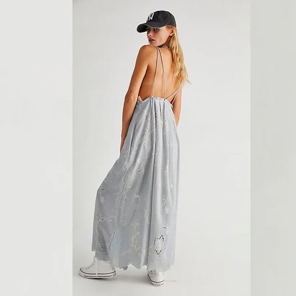 Free People Rosalia Embroidered Apron Dress
